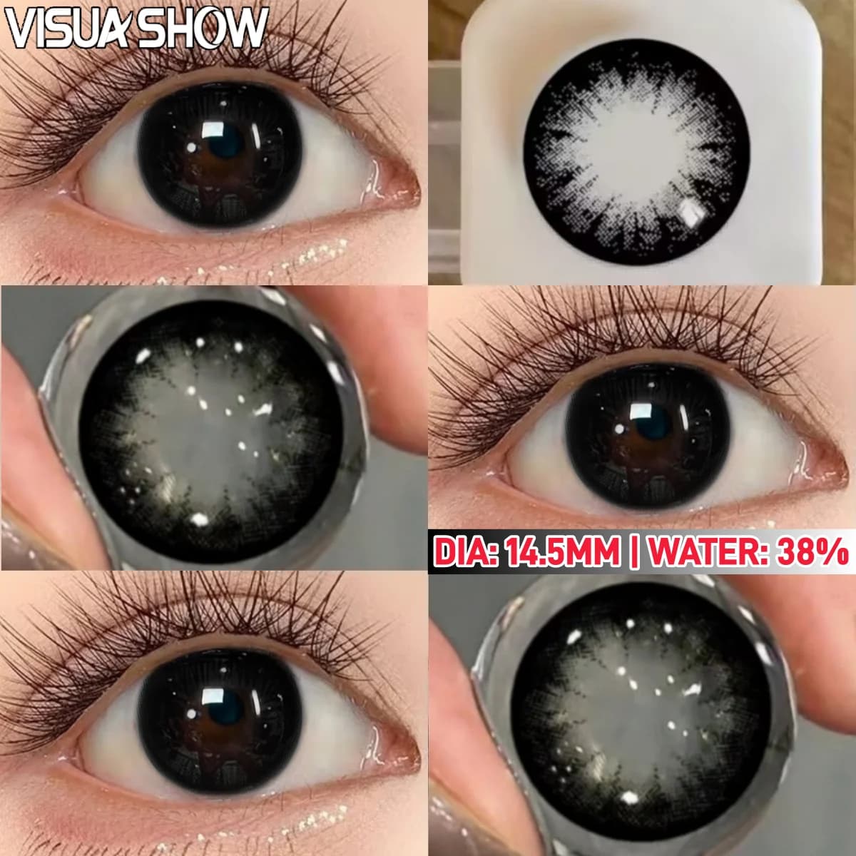 Black Contact Lenses Cosmetic Colour Contacts 2 Pcs Yearly Use — image 8