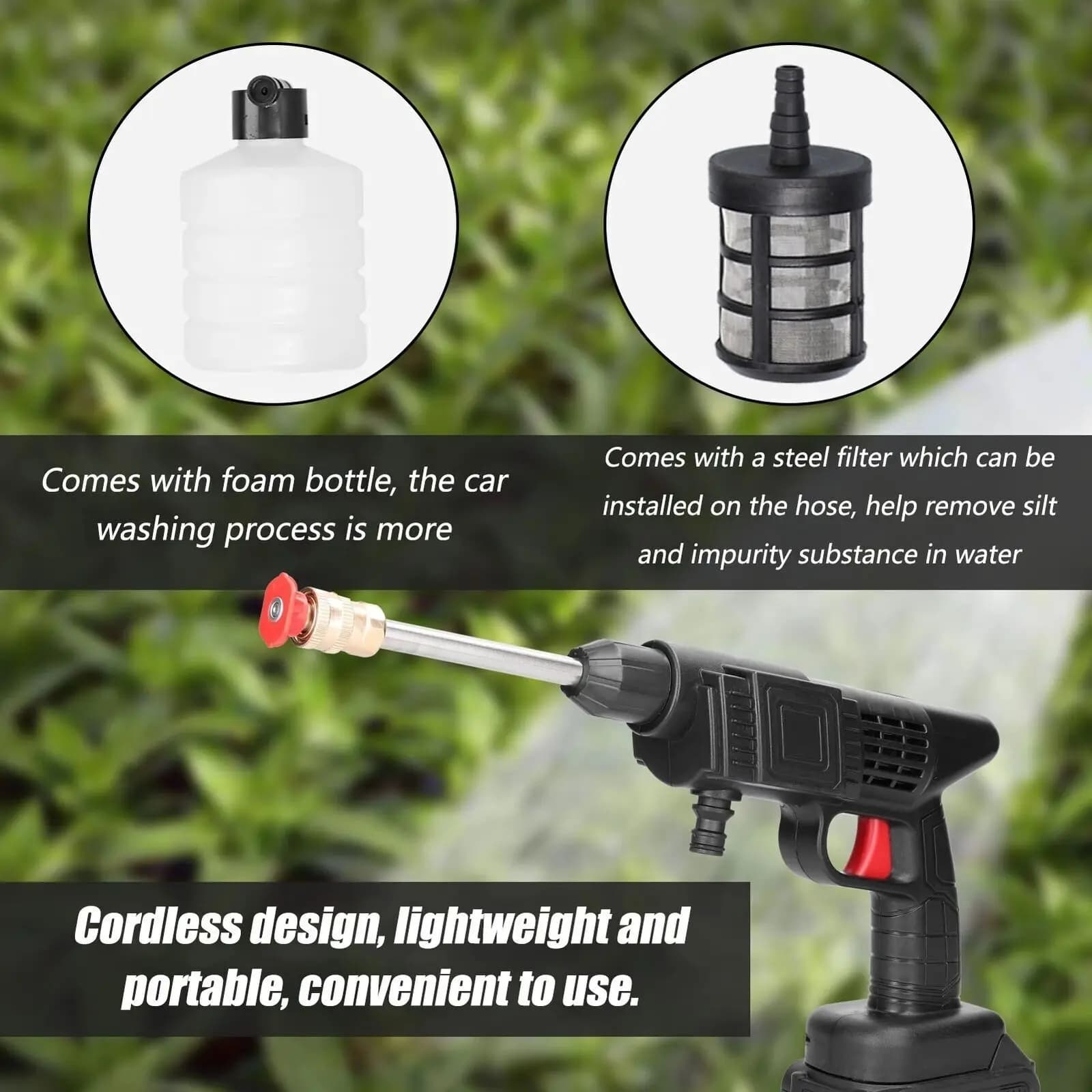 Cordless High Pressure Car Washer Portable Handheld Water Jet Cleaner with Batteries — image 4