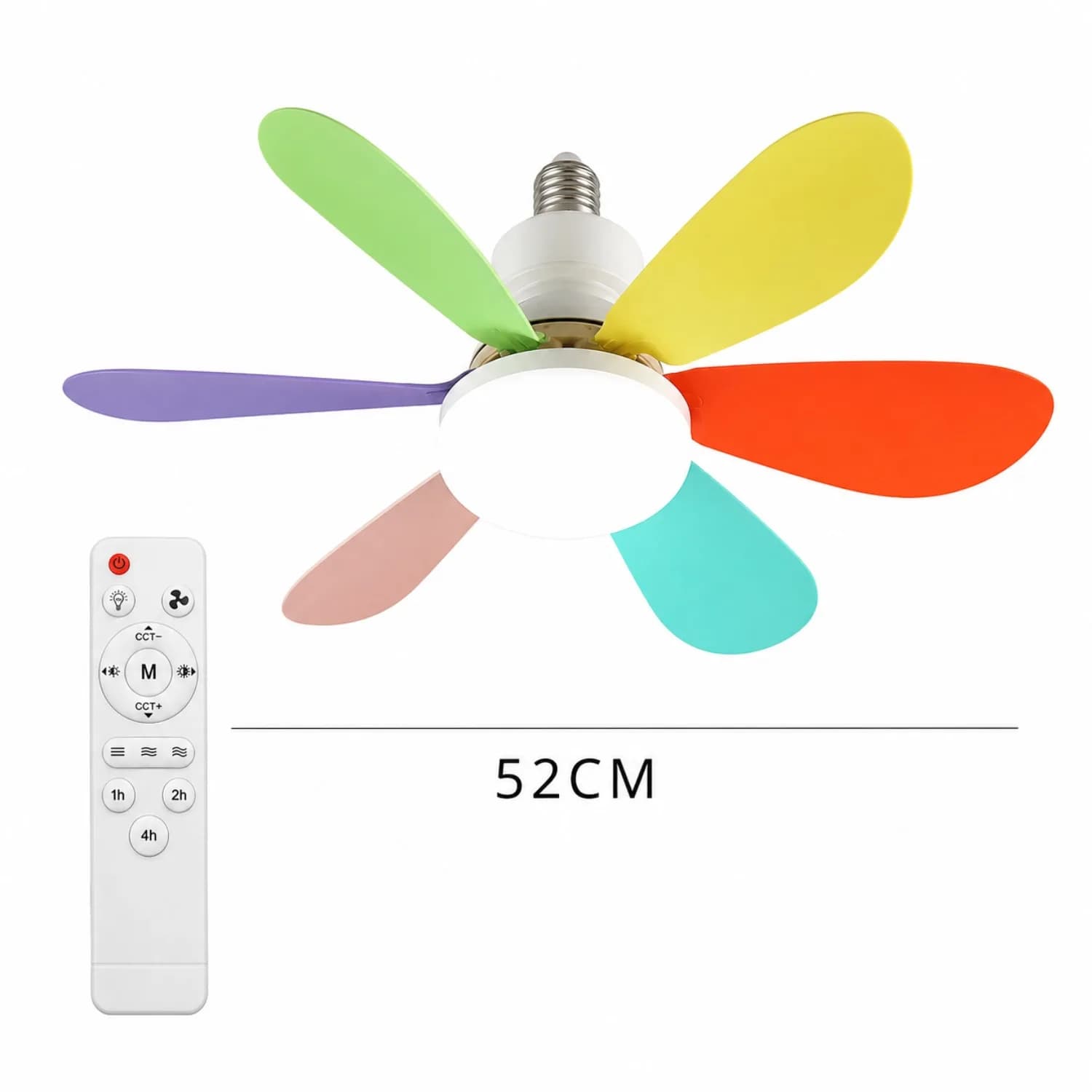 Ceiling Fan with LED Light Remote Control 30W 40W E27 Fans Lamp Base Silent — image 9