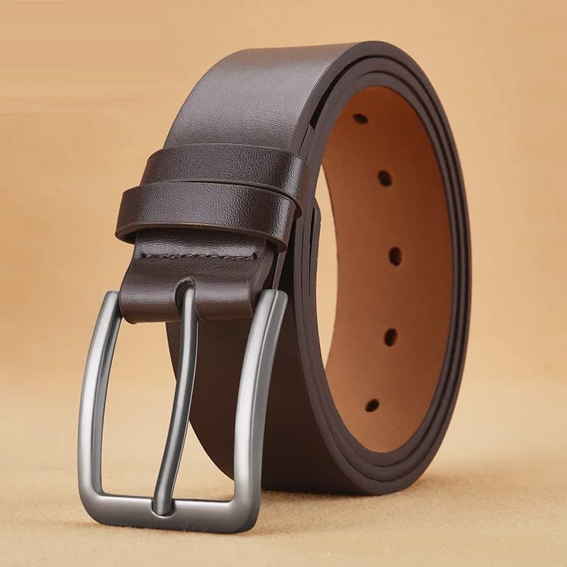 Men's Alloy Square Pin Buckle Belt PU Leather Jeans Business Leisure Belts — image 7