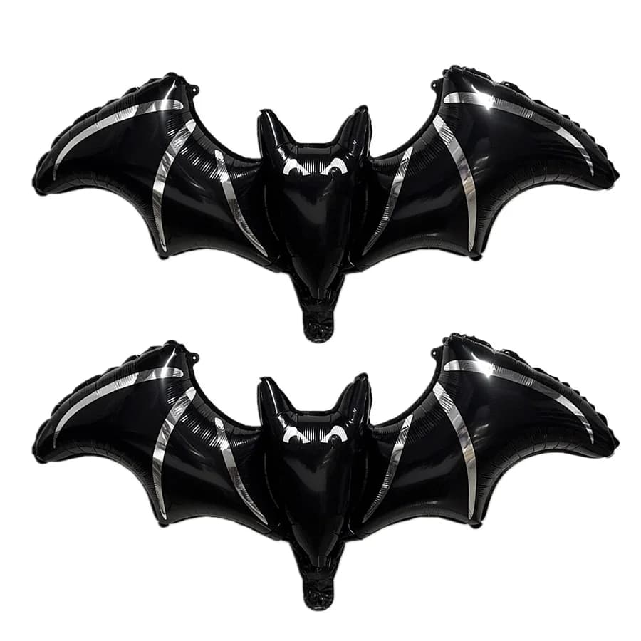 2 Pcs Black Bat Foil Balloons Halloween Party Decoration Large for Birthday — image 7