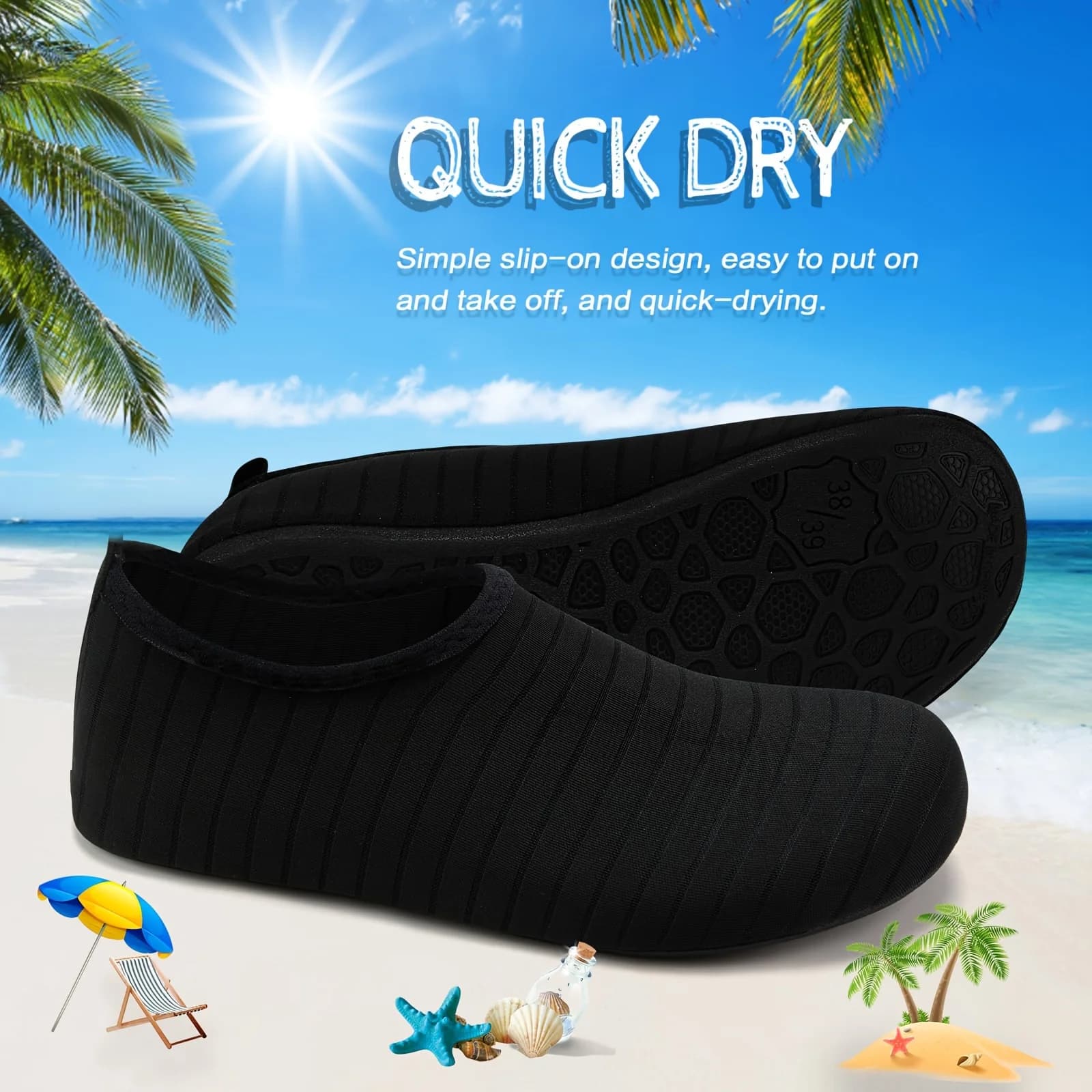 Water Shoes Barefoot Quick-Dry Anti-Slip Beach Swim Sports Aqua Socks Women Men — image 2