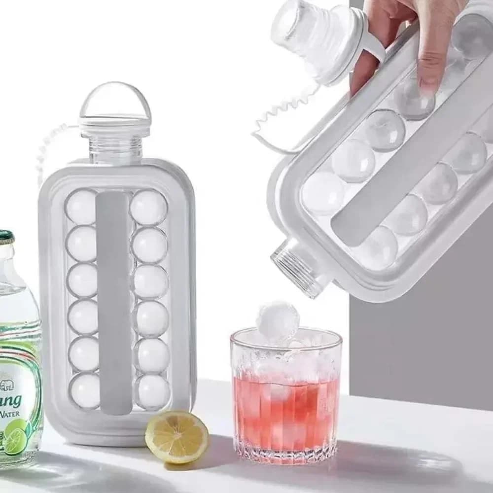 Portable 2-in-1 Folding Ice Maker Water Bottle Creative Ice Cube Mould for Bar — image 2