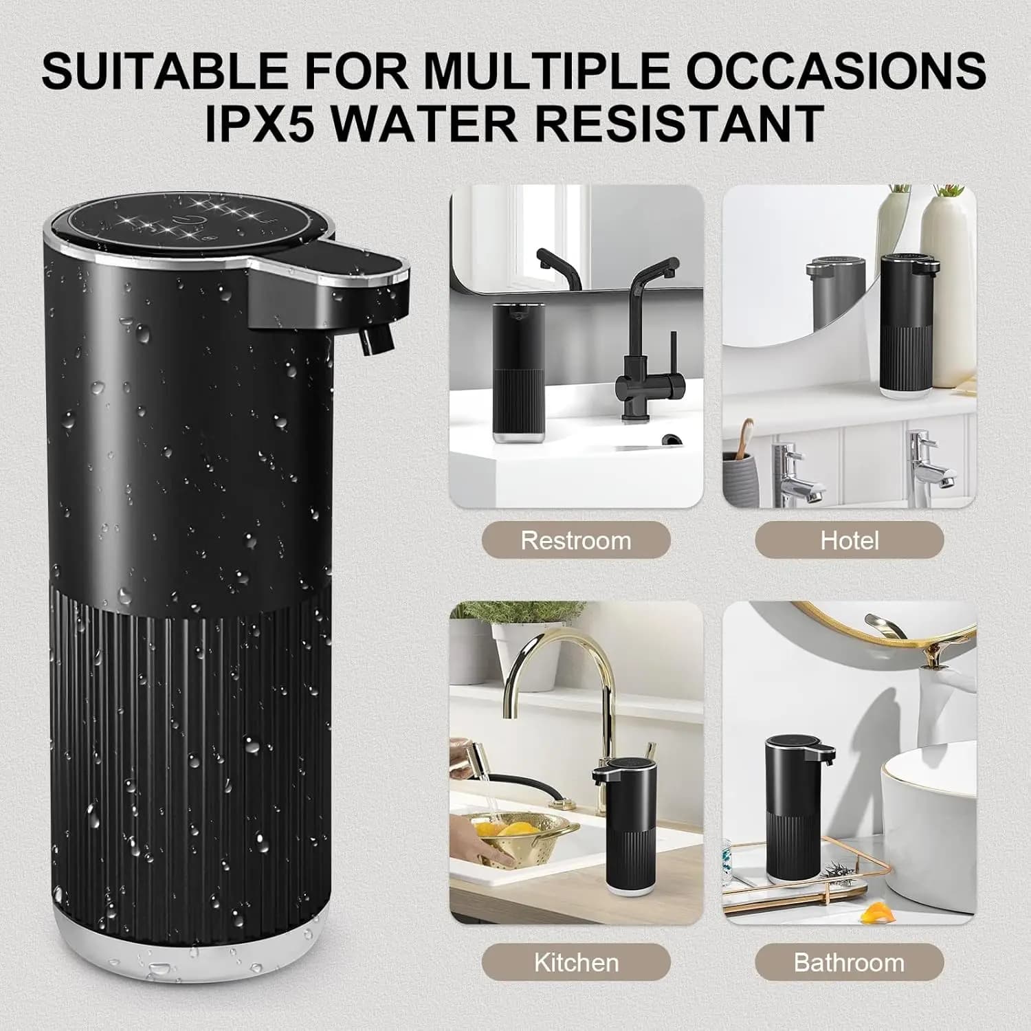 Automatic Soap Dispenser 350ml Wall Mounted Electric Foam Liquid IPX5 — image 4