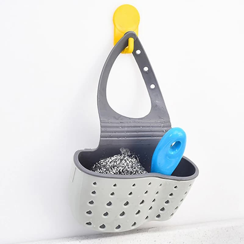 Kitchen Sink Drain Basket Storage Holder Soap Sponge Shelf Adjustable — image 5