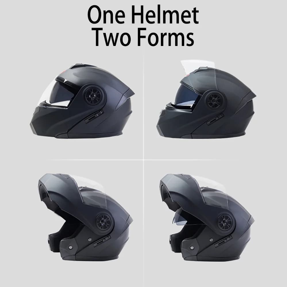 Flip Up Modular Full Face Motorcycle Helmet with Removable Liner — image 4