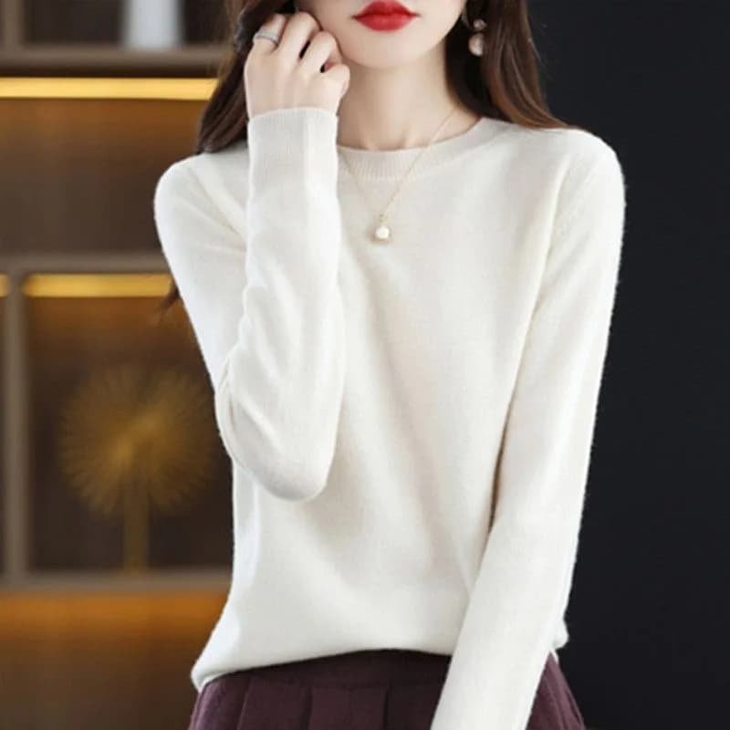 Women's Sweater O-Neck Pullover Warm Casual Knitwear Korean Fashion New Autumn U — image 3