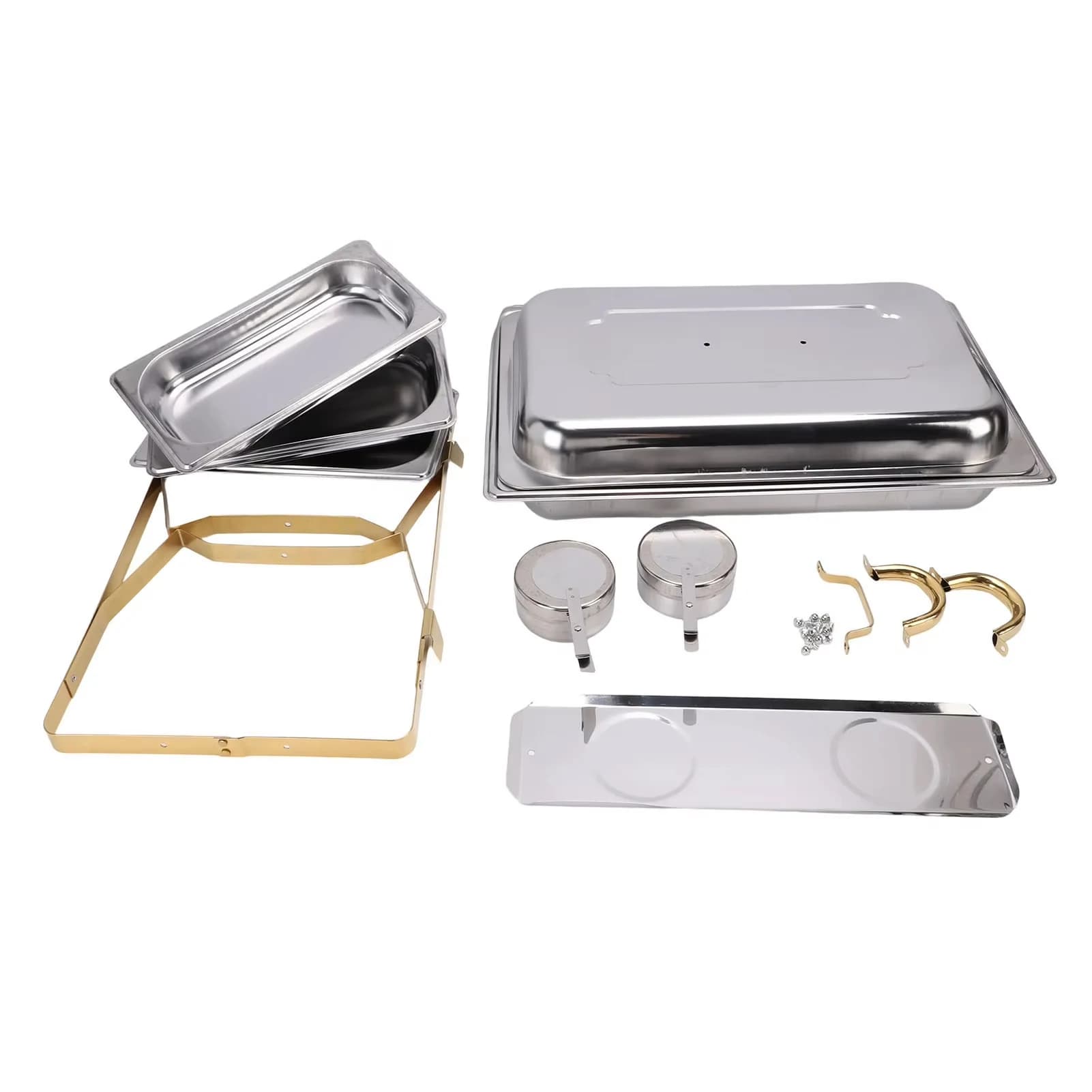 Stainless Steel Catering Chafer 3 Compartment Buffet Food Warmer New Rectangle U — image 10