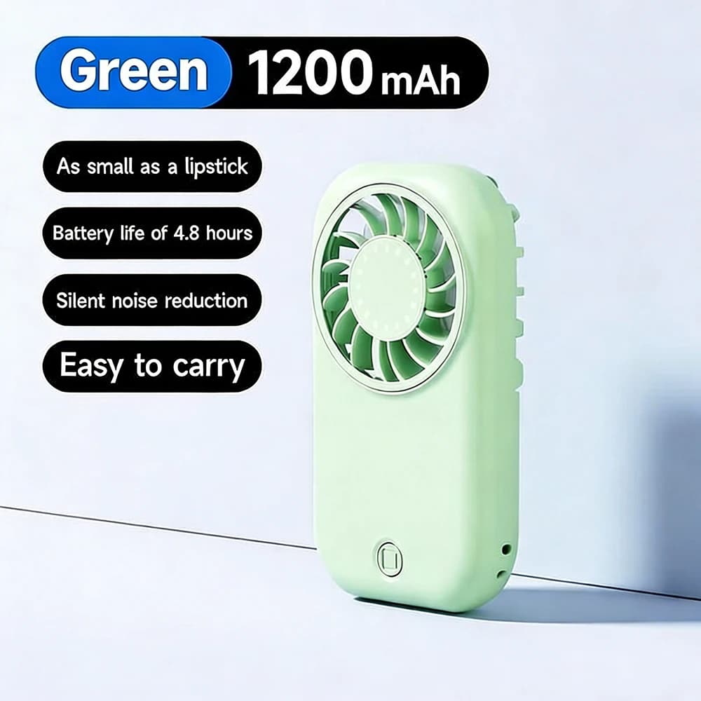 Handheld Mini Fan USB Rechargeable Portable Speed Adjustable New 1200mAh Small U — image 8