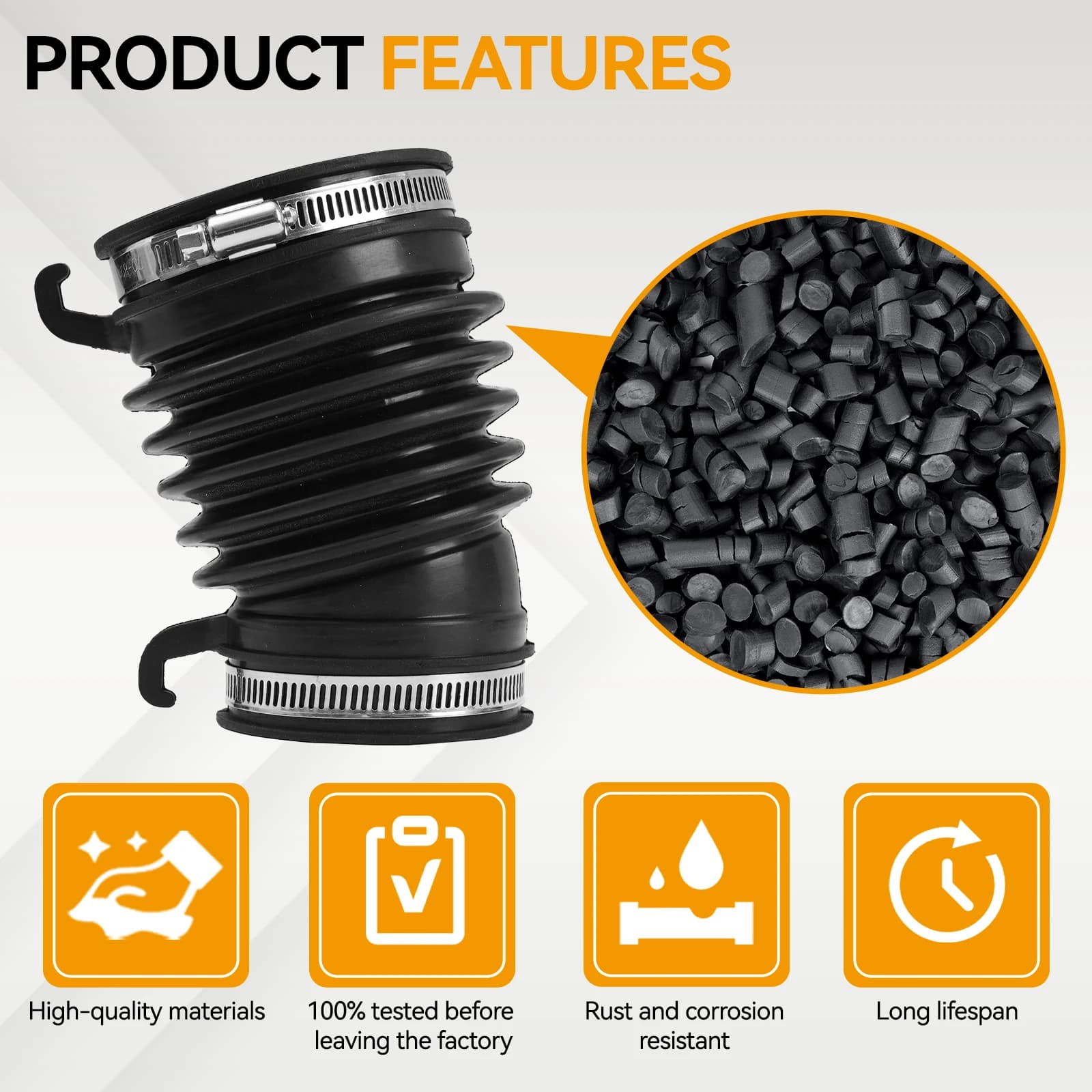 Air Intake Hose Pipe Rubber Air Cleaner Tube Honda Civic 1.6 New Flow For DTEC U — image 4