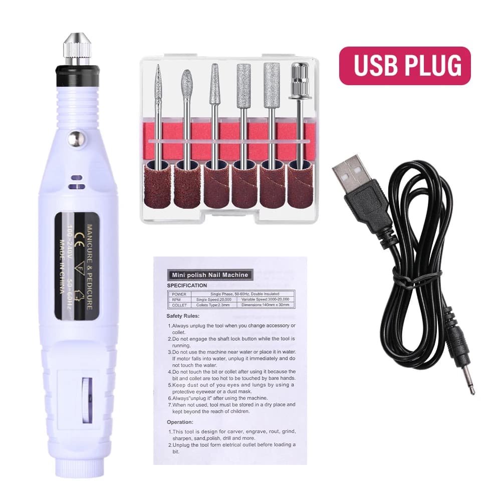Electric Nail Sander Drill Machine Grinding Equipment Milling Cutter New Set For — image 7
