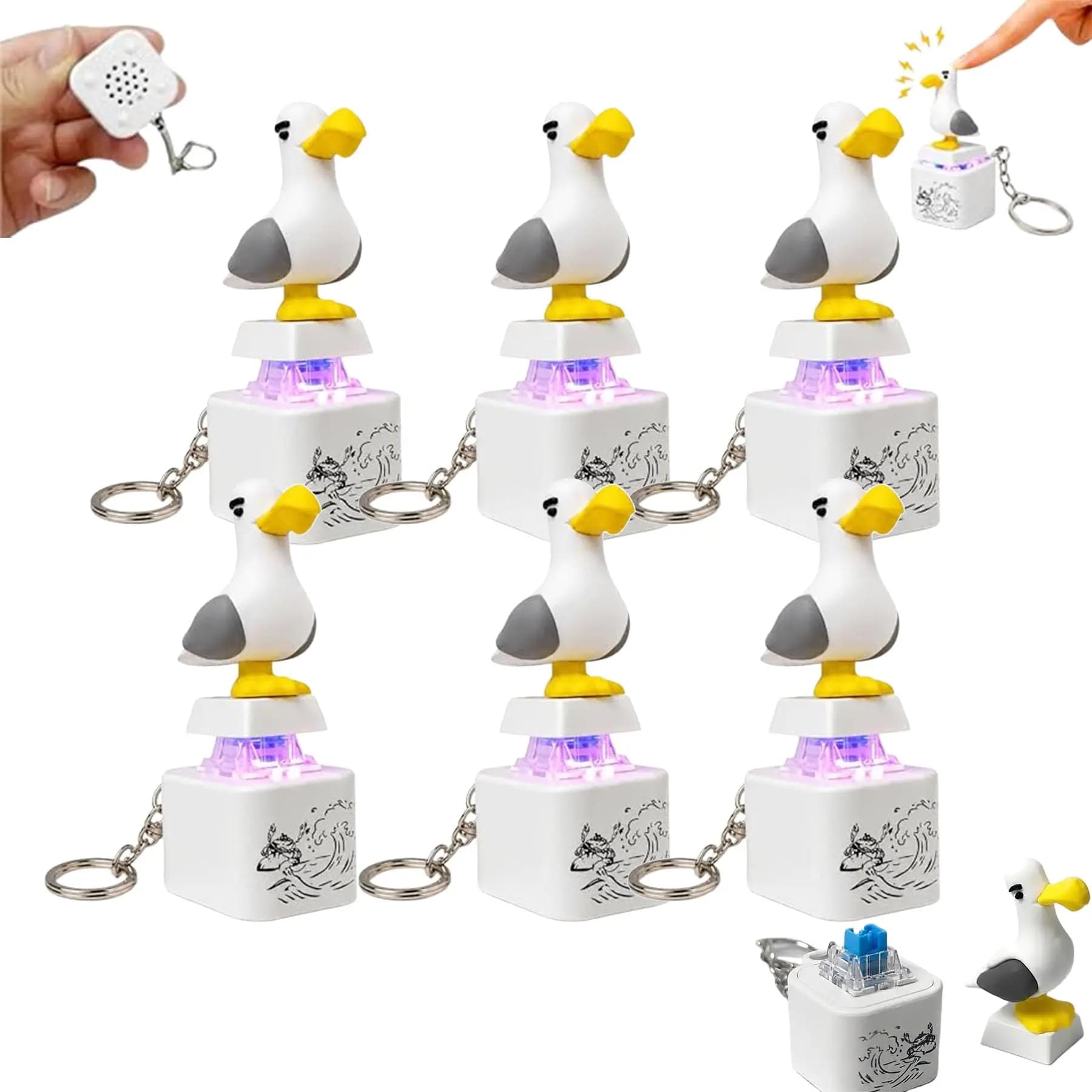 Rechargeable Seagull Keychain Portable Quacking Sound Button Novelty Gift — image 7