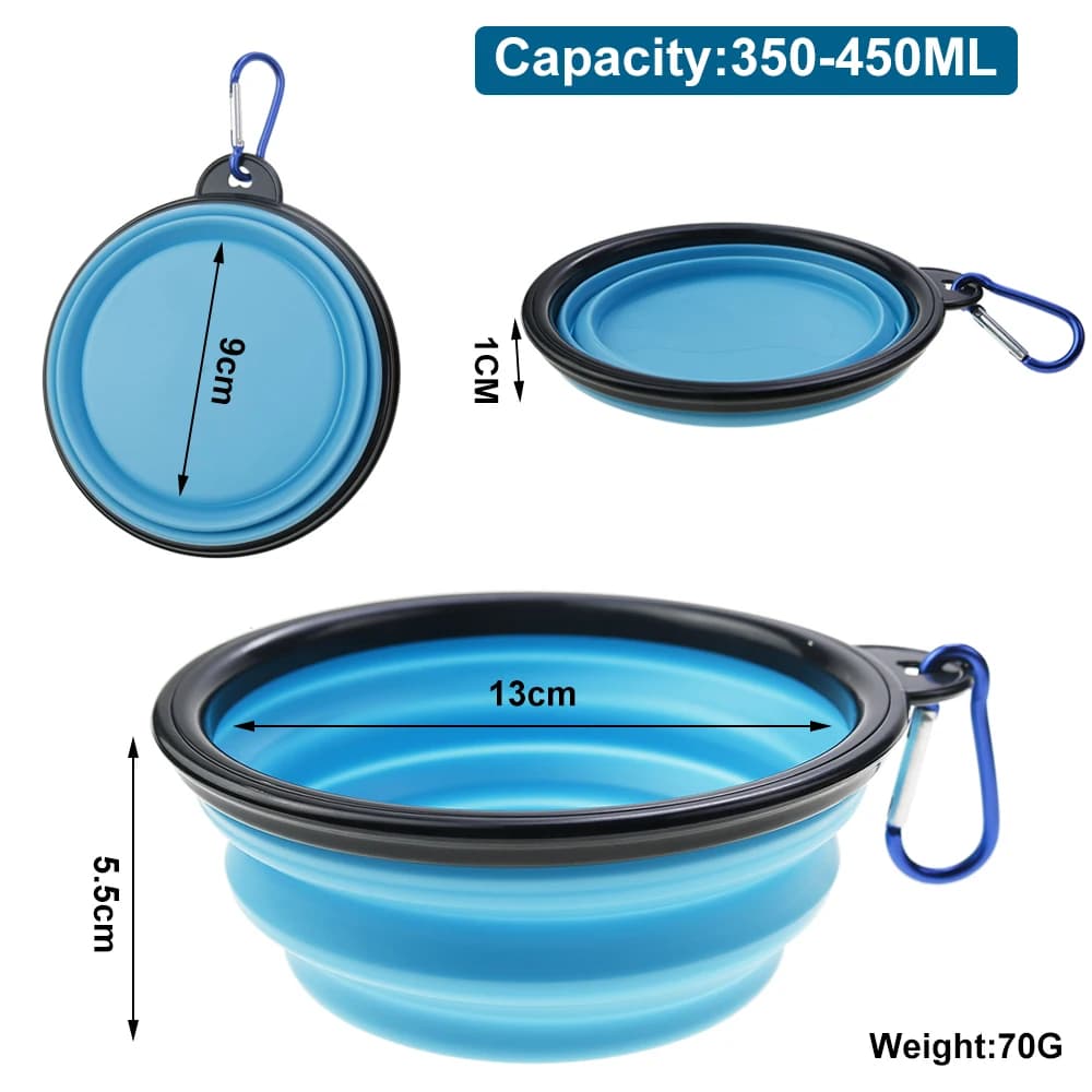 Collapsible Silicone Pet Dog Bowl Portable Travel Water Food Feeder for Camping — image 2