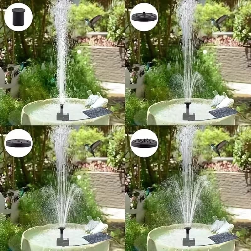 1.4W Solar Fountain Pump Bird Bath Water Pump with Solar Panel Garden Pond Kit 8 Jets — image 2