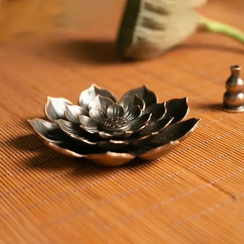 Incense Holder Stick Burner Alloy Lotus 3 Level Ash Catcher New for Sticks and U — image 3
