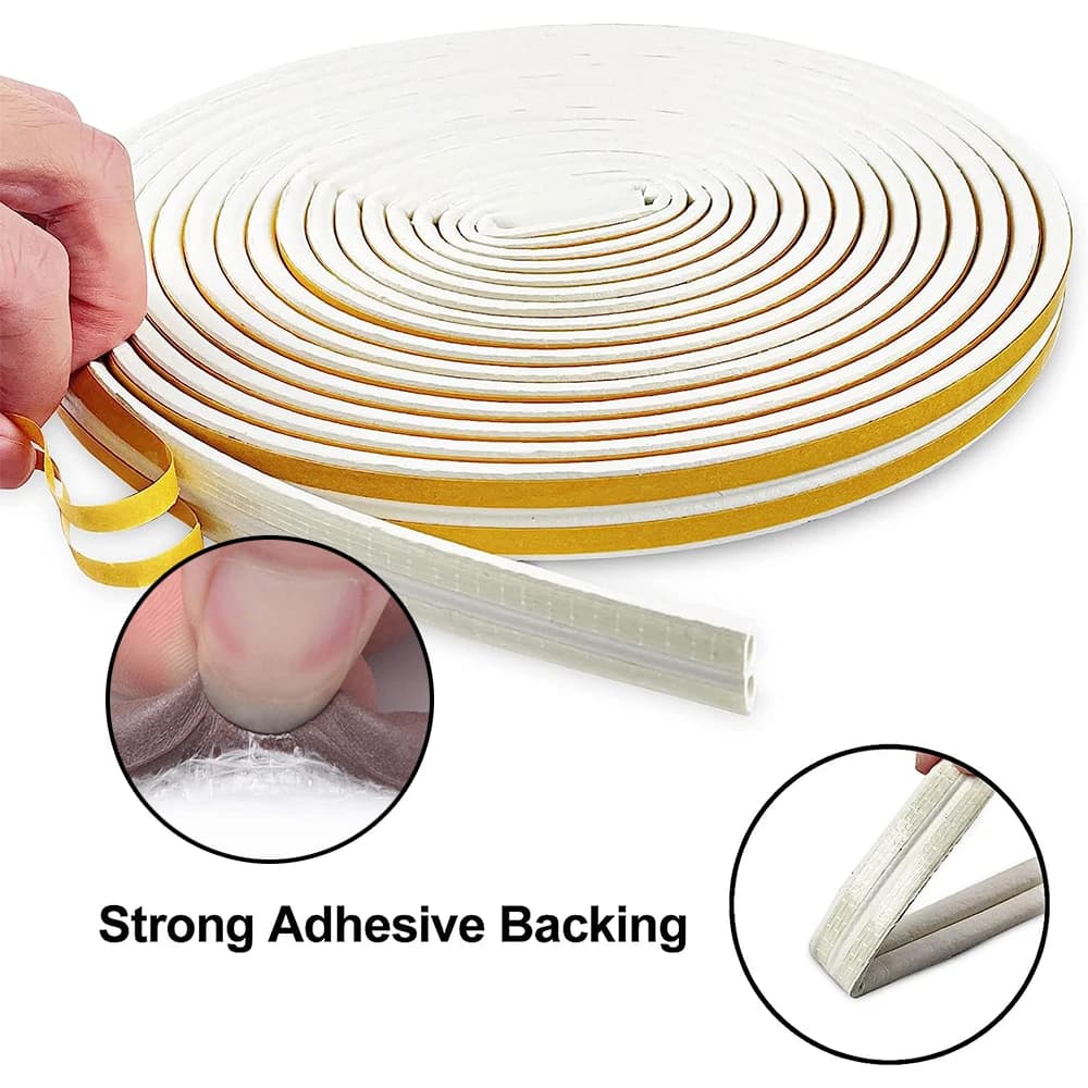 10m Self-Adhesive Door Window Seal Strip Acoustic Foam Weatherstrip — image 3