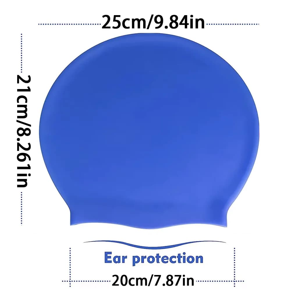 Extra Large Silicone Swimming Cap Soft Adult Swim Hat for Long Hair Braids — image 12