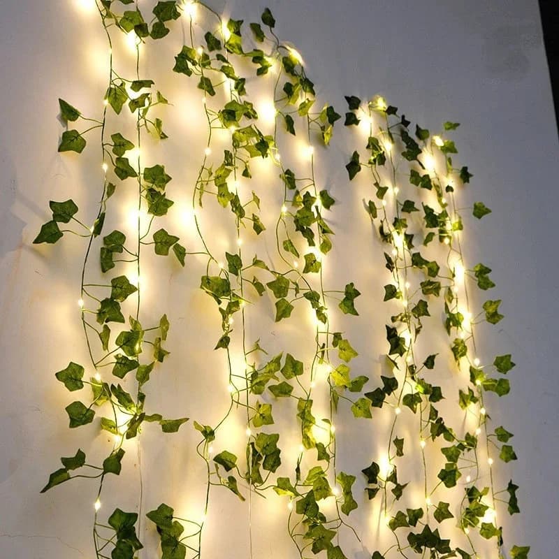 2M Green Leaf String Lights Artificial Ivy Vine Fairy Lights Wedding Party UK