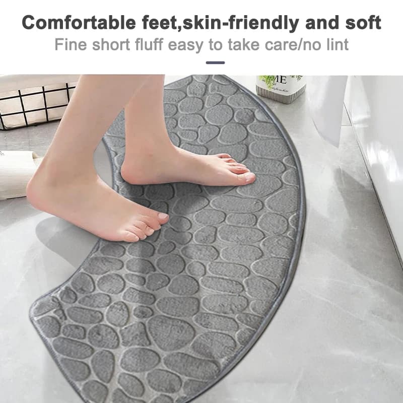 Bath Mat Non Slip Velvet Cobblestone Embossed Absorbent New Bathroom Doormat Dry — image 3