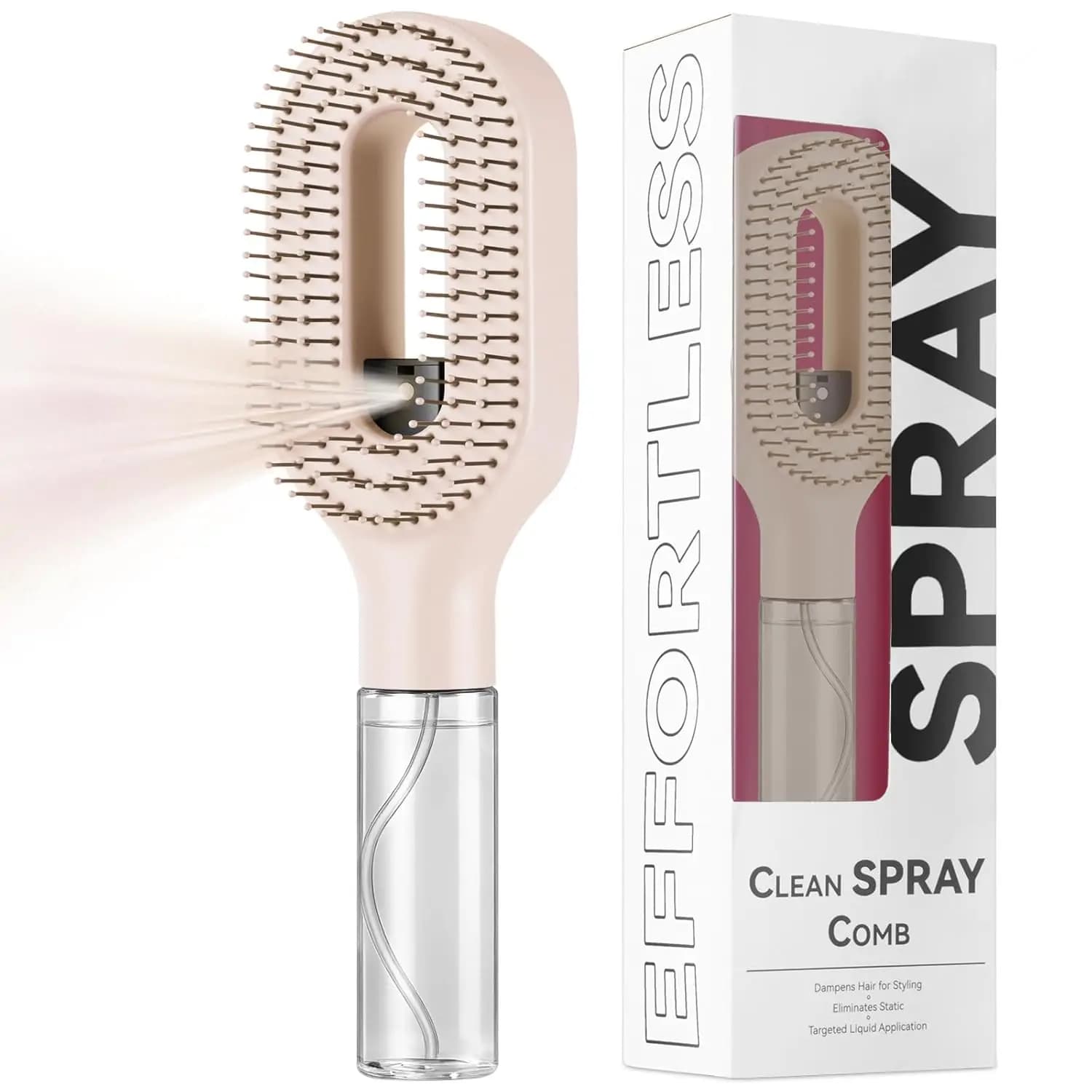 2-in-1 Spray Hair Comb Detangling Scalp Massage Brush Styling and Care Tool — image 11