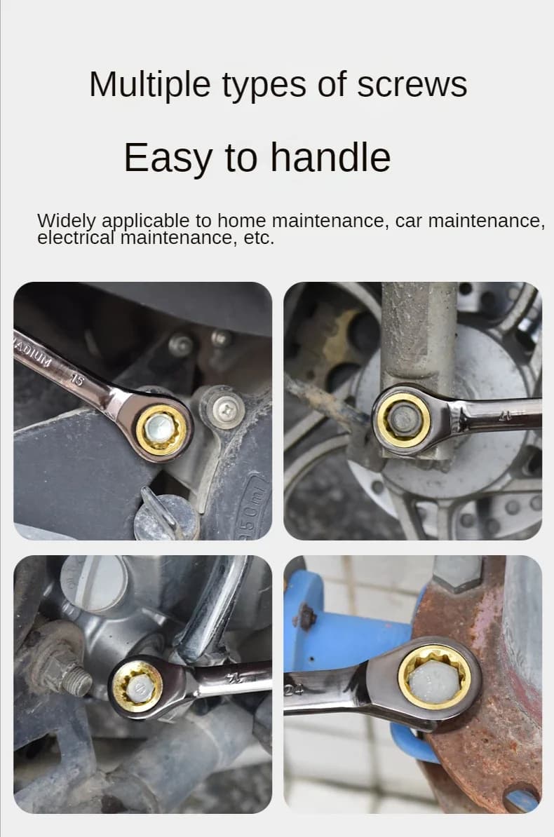 Adjustable Torx Wrench 8-22mm Ratchet Spanner for Bicycle Motorcycle Car — image 6