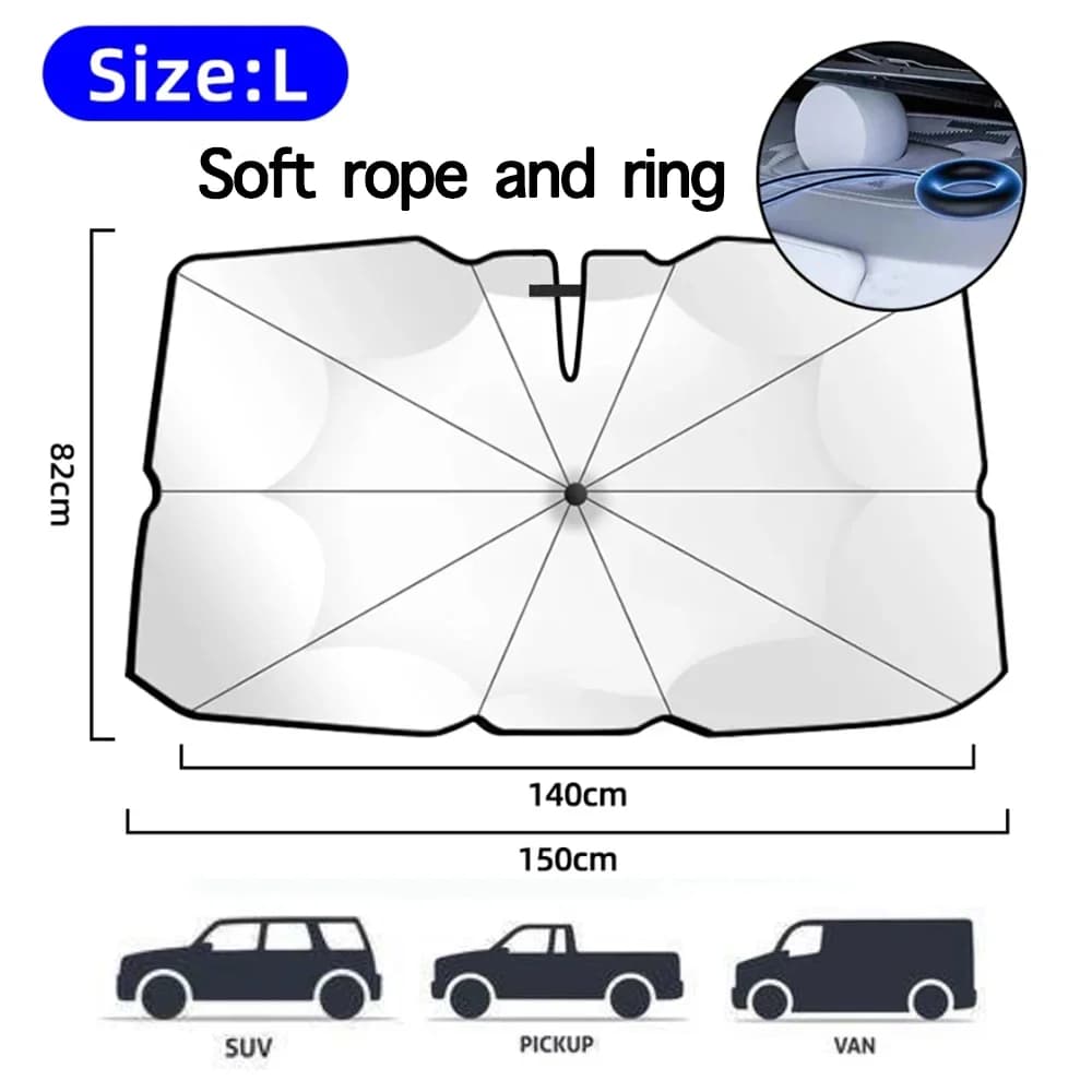 Car Umbrella Windshield Sunshade Foldable Sun Shade UV Block Heat New 2026 Front — image 10