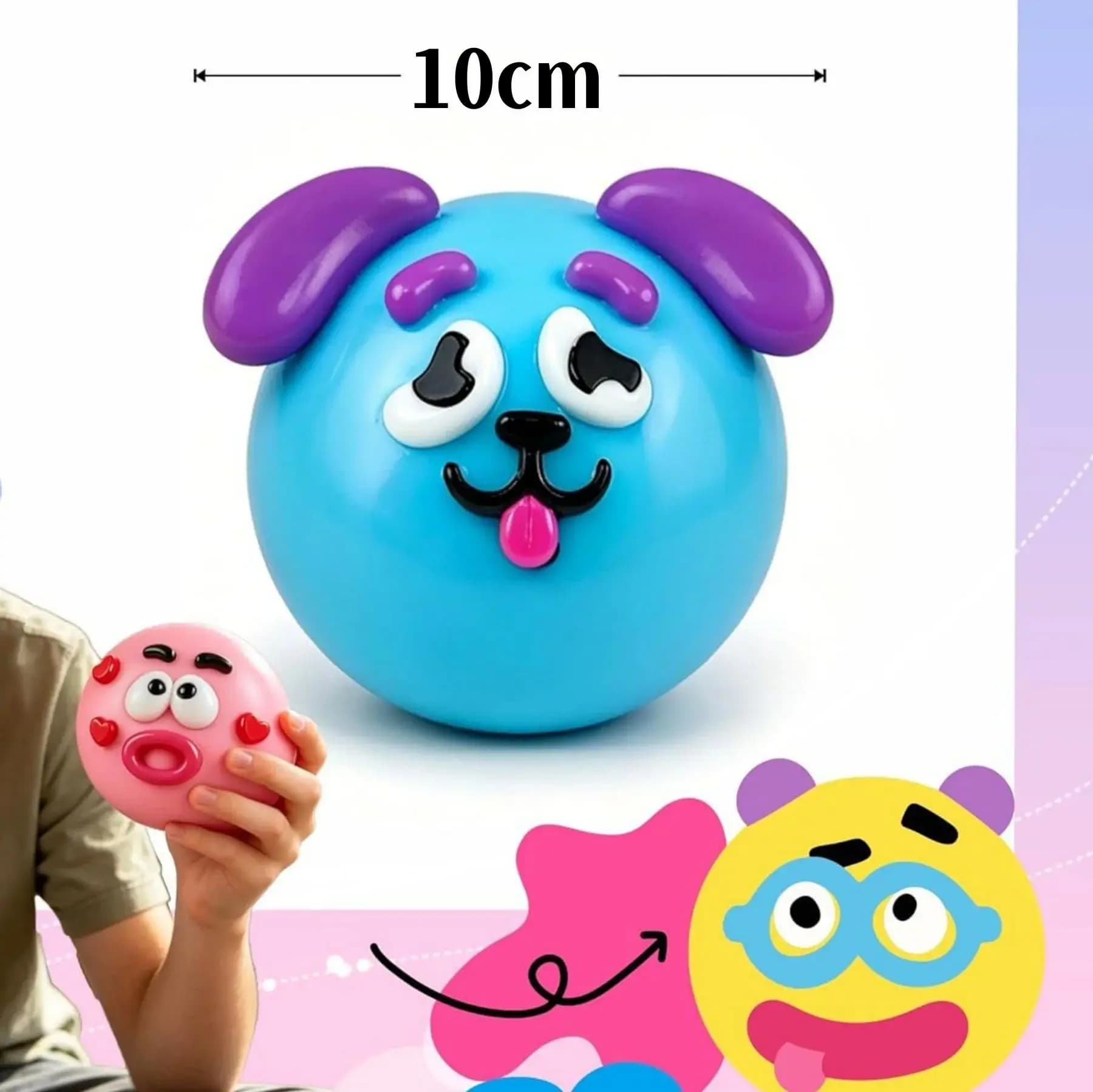 Funny Dog Face Squishy Squeeze Toy Slow Rising Stress Relief Fidget Toy — image 2