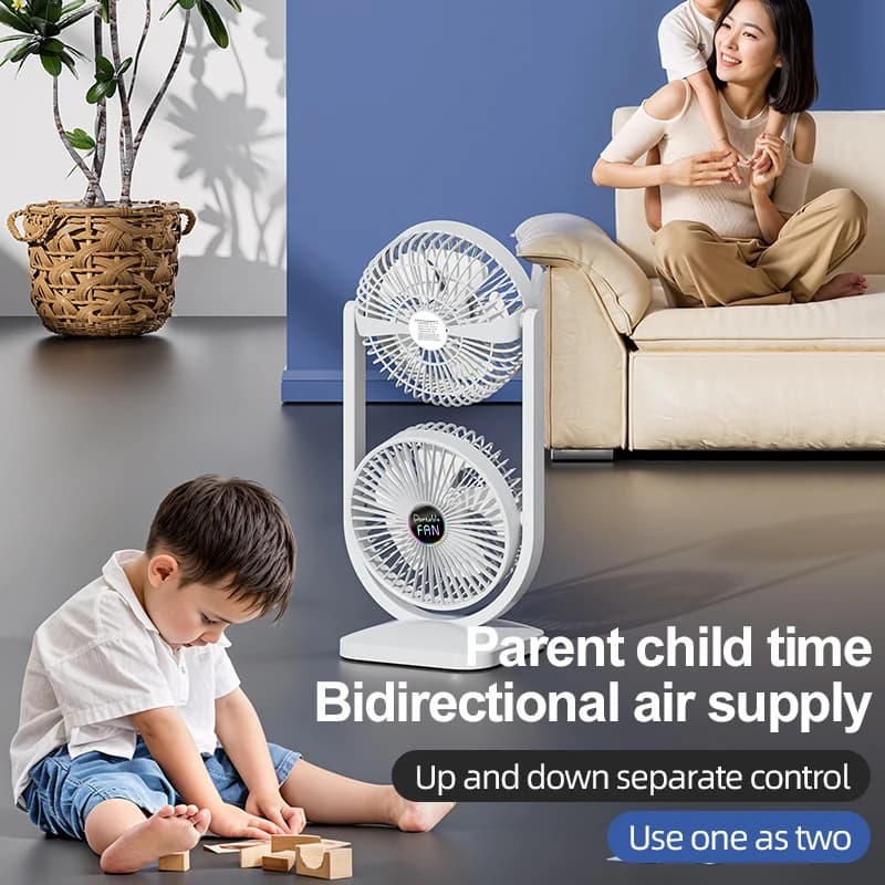 USB Rechargeable Desktop Fan Portable Rotatable Electric Fan for Picnic — image 6