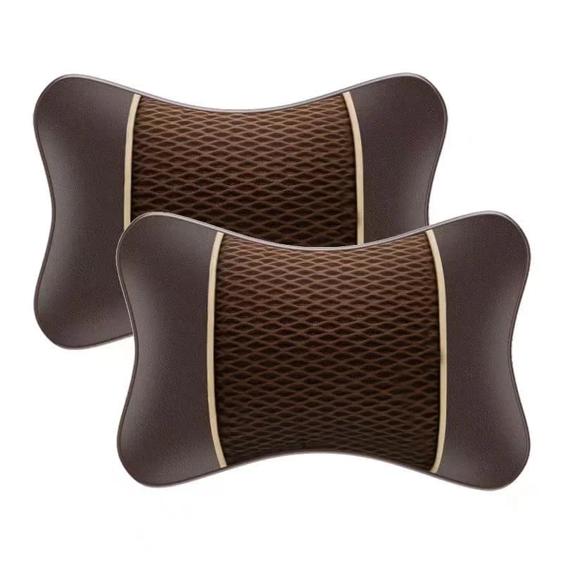 Car Seat Headrest Neck Pillow Memory Foam PU Leather Support Cushion New Double — image 6