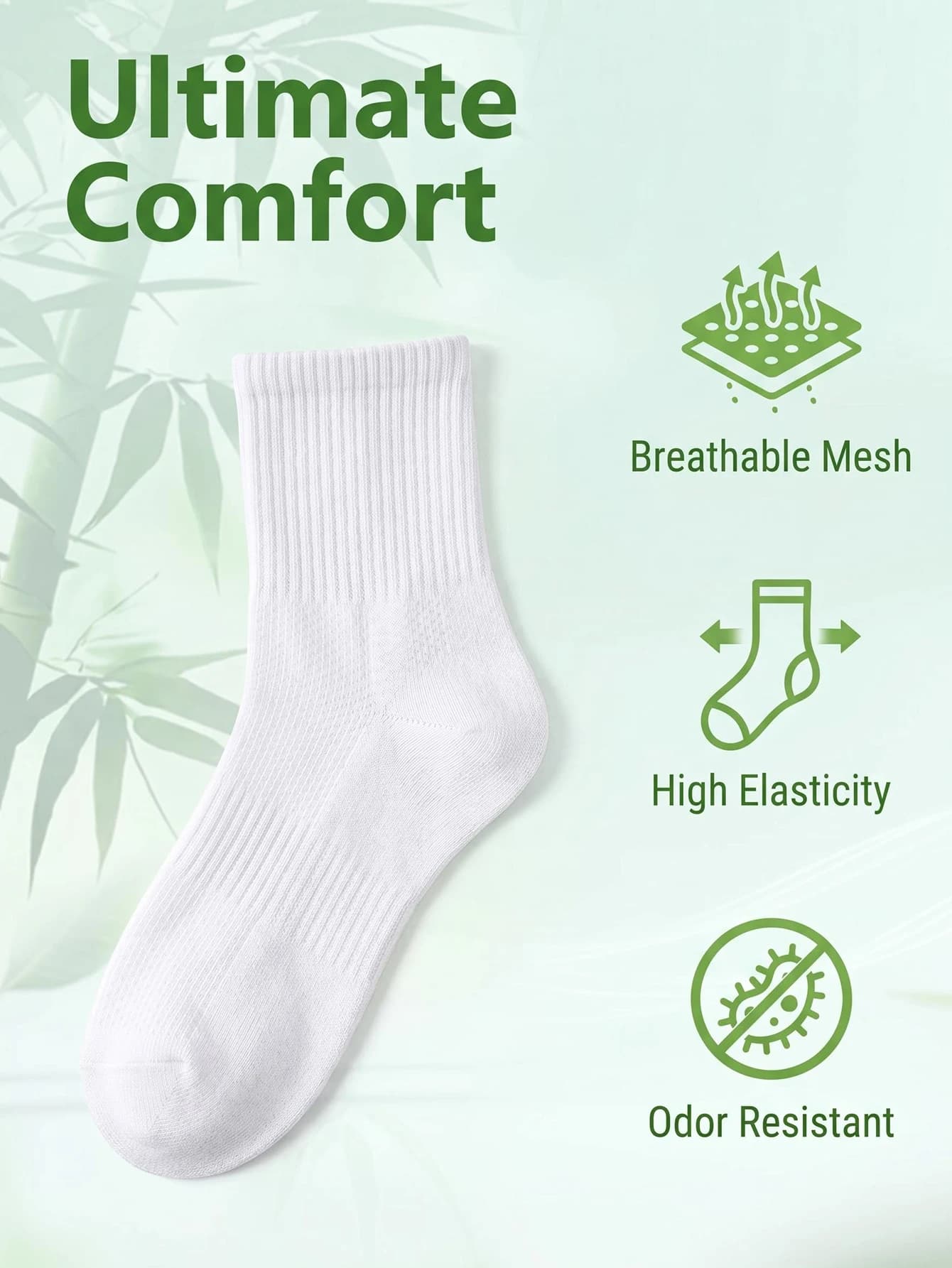 Men's Bamboo Fibre Socks Breathable Mesh Anti-Odour Business Short Socks UK — image 3