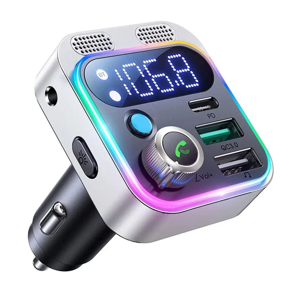 LED Bluetooth 5.0 FM Transmitter Car Charger 48W PD QC3.0 New With Strong Dual U — image 10