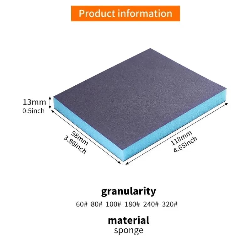 Sanding Sponge 6PCS 60-320 Grit Washable Reusable Wet Dry New Blocks for Metal U — image 6