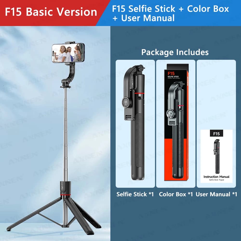 Selfie Stick Tripod Bluetooth Remote 6-Section Extendable Phone Vlog New F15 360 — image 8