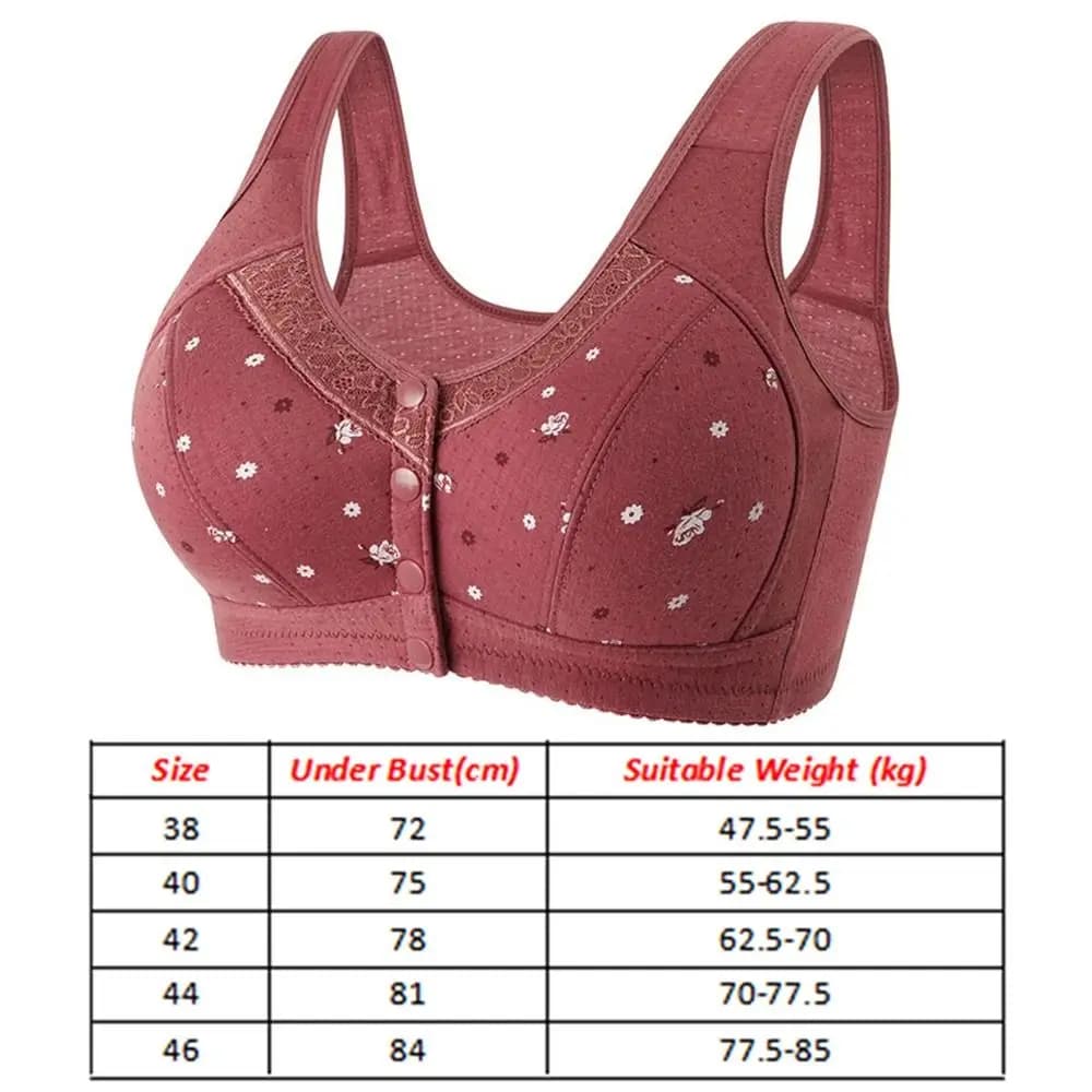 Wireless Bra for Older Women Full Cup Floral Printed Breathable Tank Top Bras UK — image 6