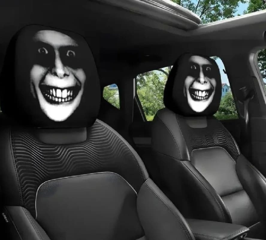 Car Headrest Covers Halloween Horror Face Print Universal Elastic 2 Pcs UK — image 9