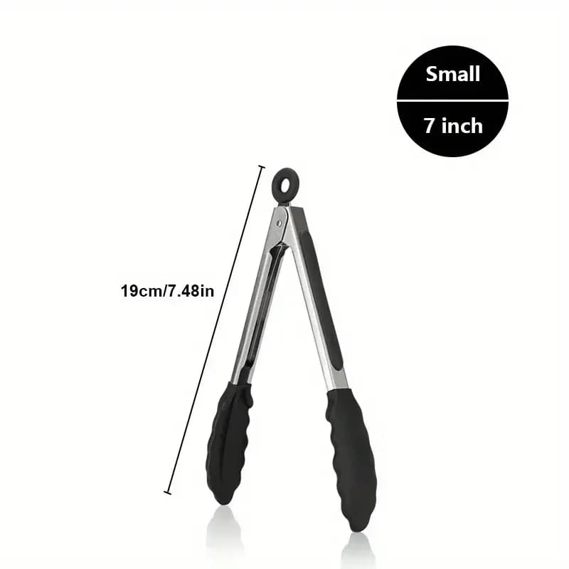 Stainless Steel Kitchen Tongs Heavy Duty with Silicone Tips Heat Resistant — image 7
