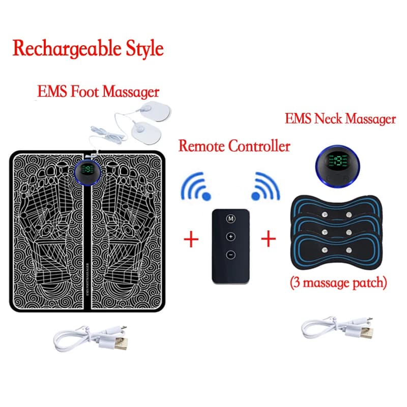 Electric EMS Foot Massager Pad Portable Muscle Stimulation Massage Mat New Pain — image 7
