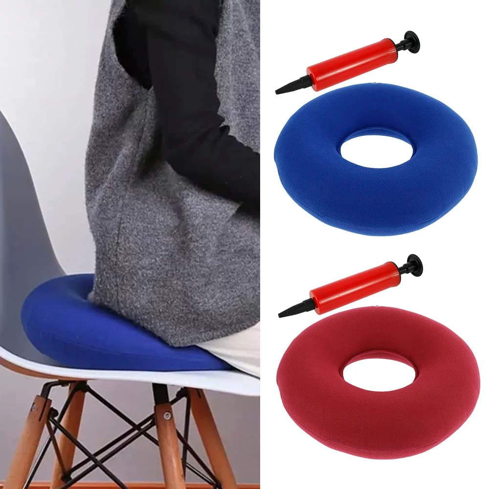 Inflatable Donut Seat Cushion Ring Pillow for Tailbone Pain Relief Office Chair — image 4