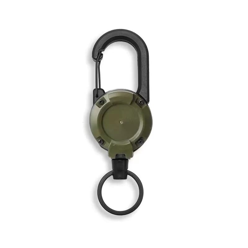 Retractable Heavy Duty Carabiner Steel Wire Rope Key Ring Pull Reel Keychain — image 8