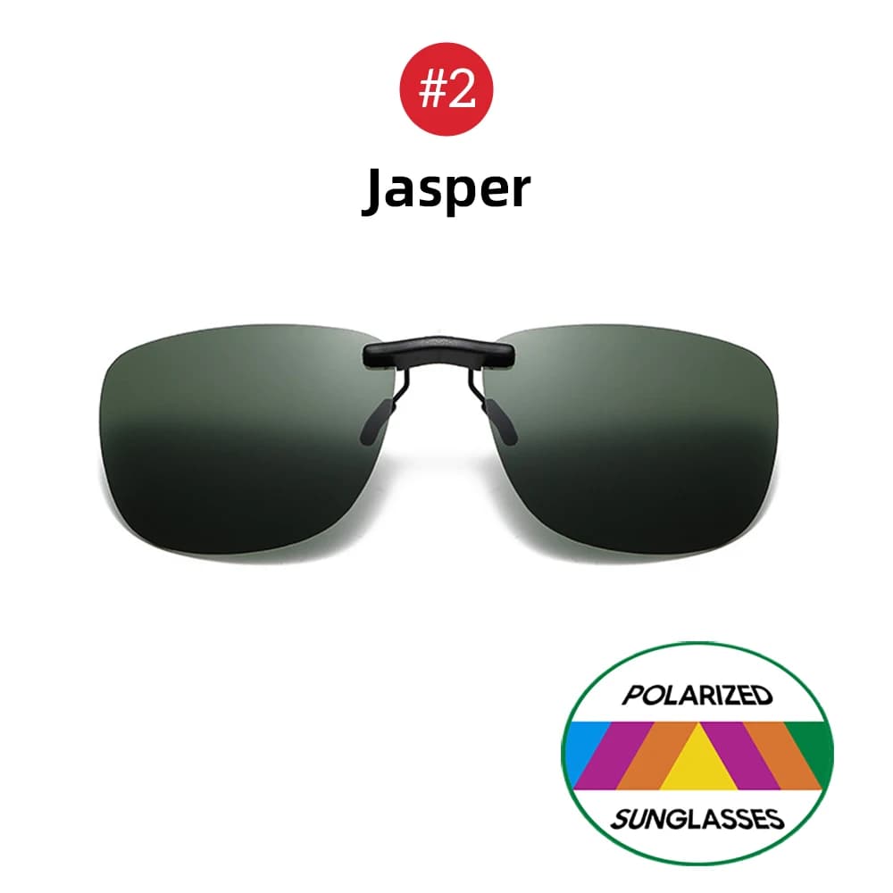 Clip On Sunglasses Polarised UV400 Anti Glare Night Vision Driving Square UK — image 7