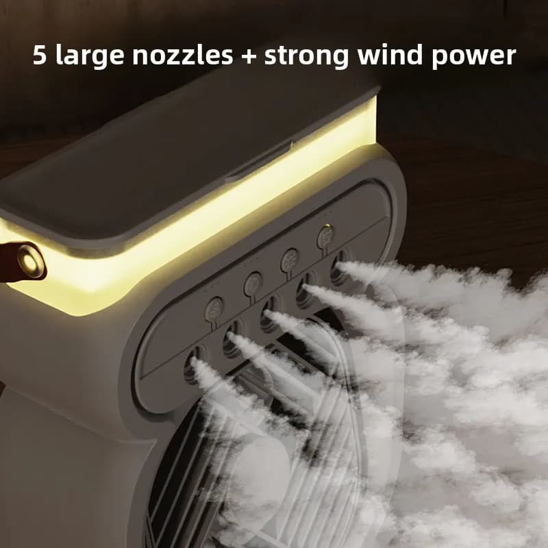 USB Spray Fan Desktop Humidifier Night Light Portable Cooling Water Mist UK — image 2