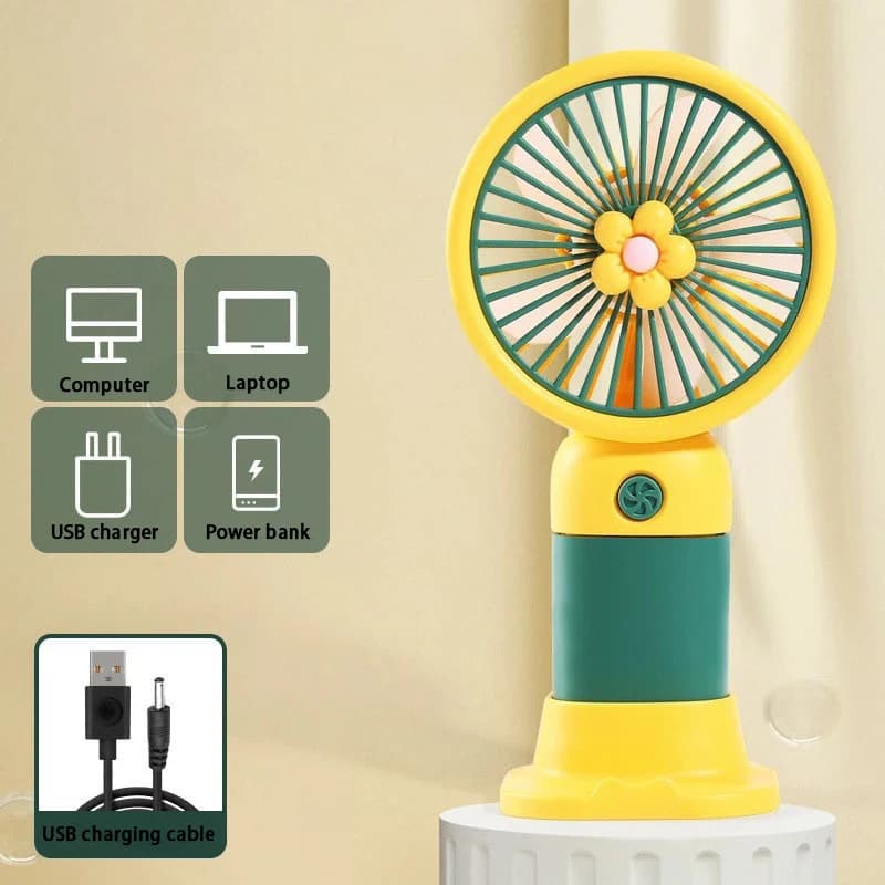 USB Rechargeable Portable Handheld Fan Dual Purpose Hand & Desktop Summer Fan — image 12