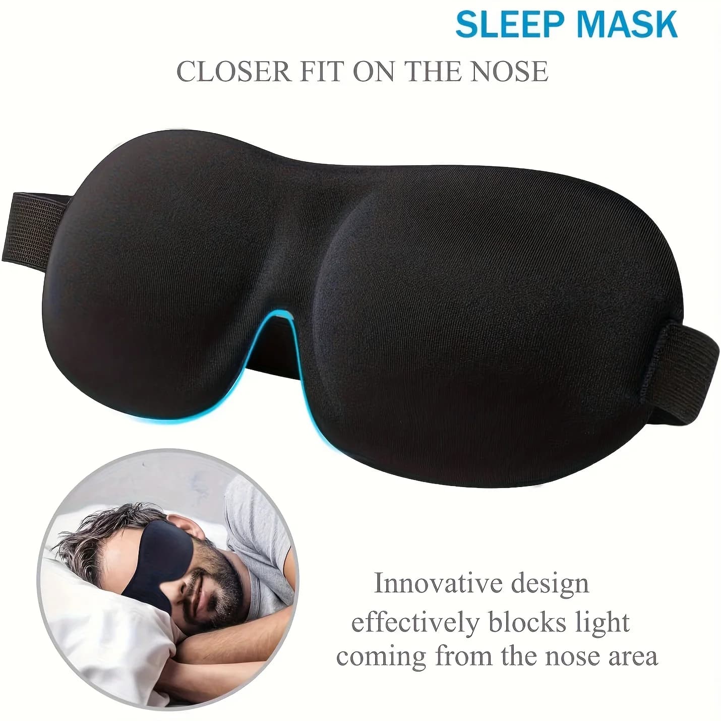 3D Soft Padded Sleep Eye Mask Blindfold Shade Cover for Sleeping UK — image 5