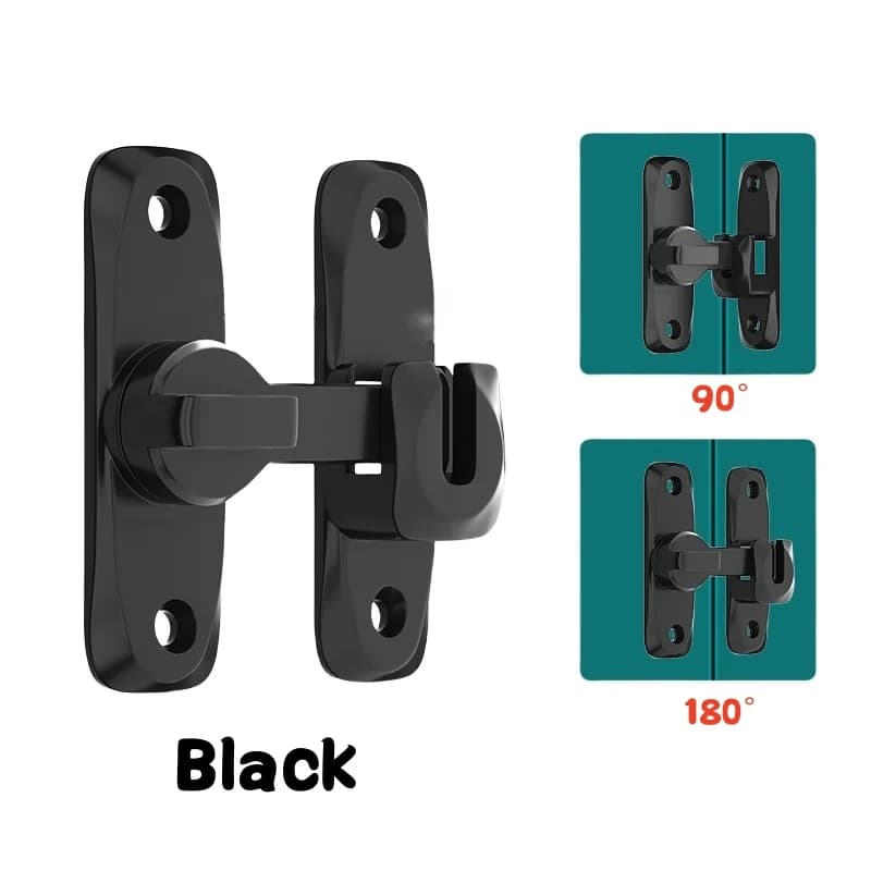 Door Bolts 90/180 Degree Flip Lock Home Security Sliding Door Latch New Zinc New — image 7
