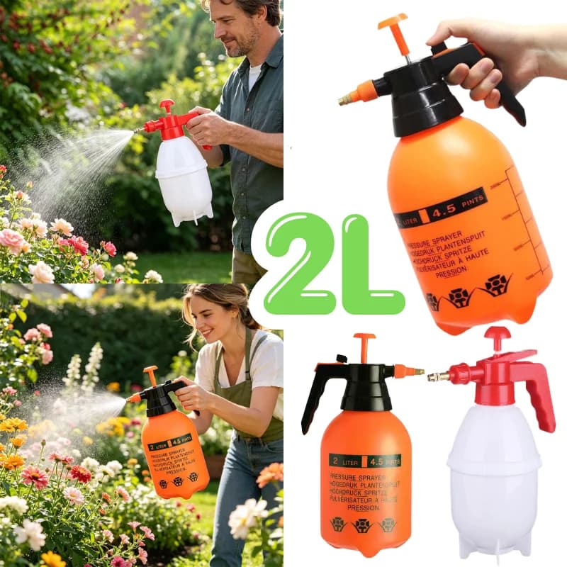 Handheld Pressure Garden Sprayer 0.8L 2L Pump Water Spray Bottle Adjustable