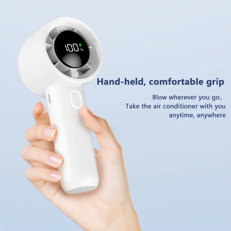 Handheld Fan USB High Speed 100 Gears Digital Display Portable Mini — image 4