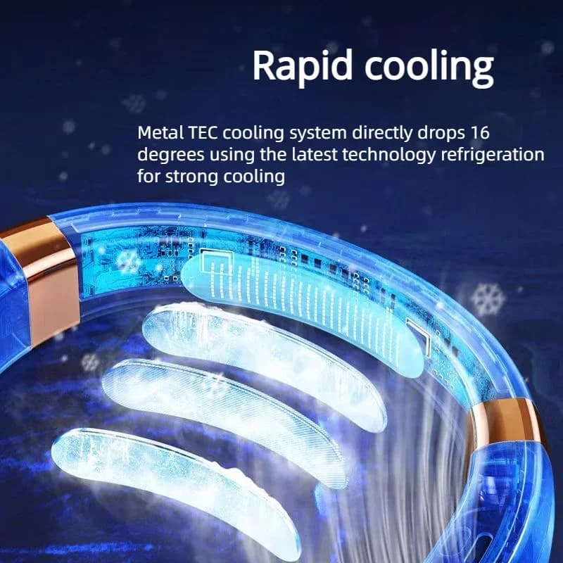 Portable Bladeless Neck Fan USB Rechargeable LED 360° Cooling 4000mAh Multi Speed — image 4