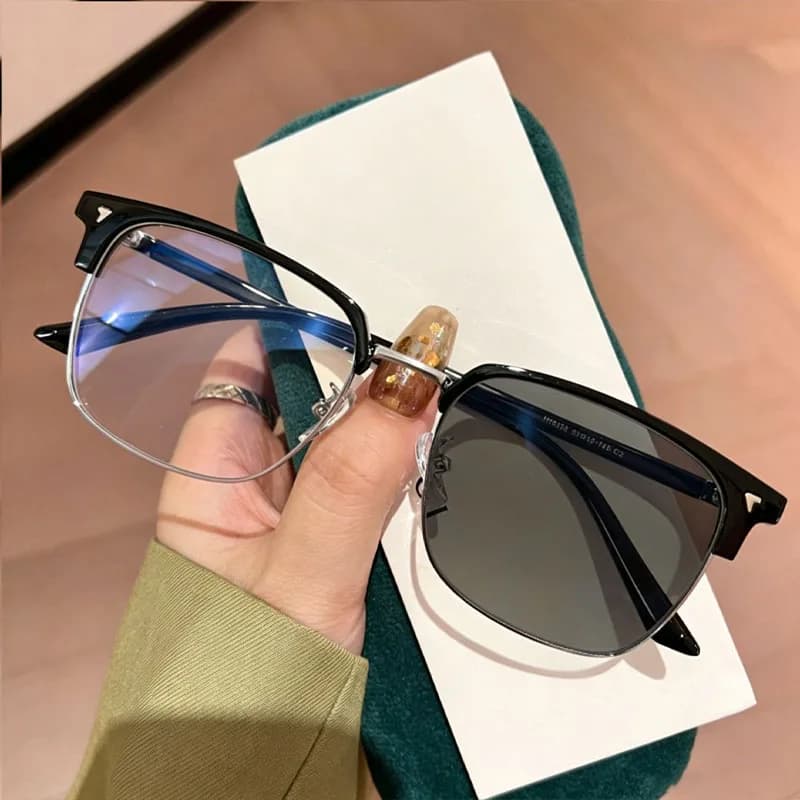 Men's Photochromic Glasses Half Frame Anti-Blue Light Computer Glasses — image 7