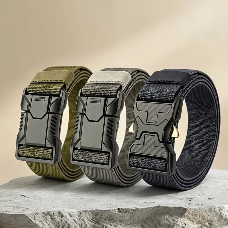 Men's Adjustable Tactical Belt Durable Outdoor Sports Hiking Fitness Belt — image 7