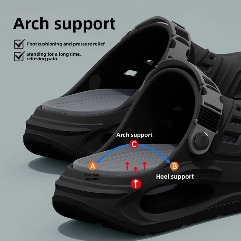 Arch Support Anti Slip Soft Sole Slippers Breathable Summer Hole Shoes wear cool — image 3
